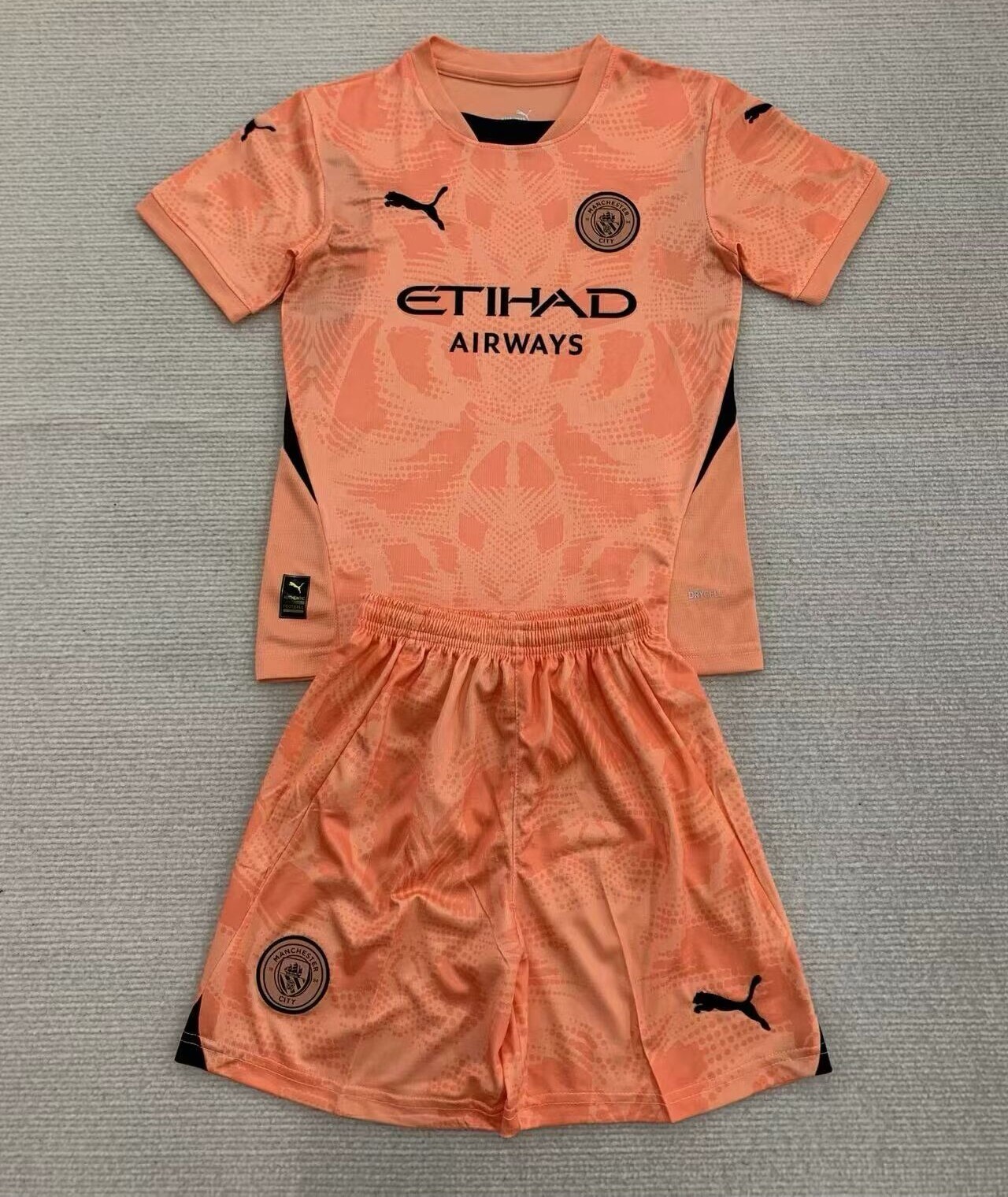 Kids-Manchester City 24/25 GK Orange Soccer Jersey